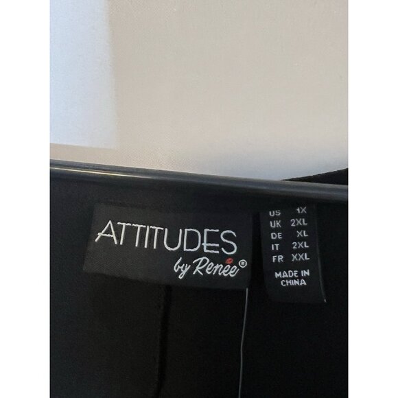 Attitudes by Renee Women Maxi Dress Tie Front Black Plus Size 1X Sleeveless New - Picture 5 of 11